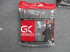 Mens 2pc Thermal Underwear Set Long Johns Knit Top Bottom 3 Xl 100% cotton GRAY