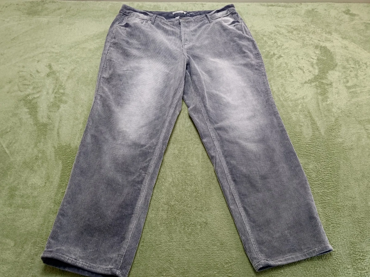 Women's Faded Gray Cato Corduroy Pants Women 16 W Straight