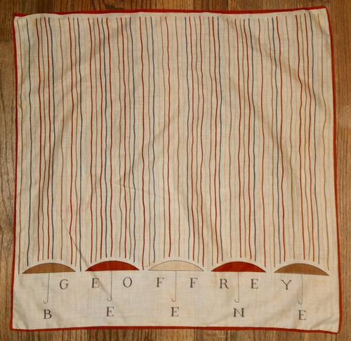 Geoffrey Beene vintage cotton rain umbrella graphic scarf distressed