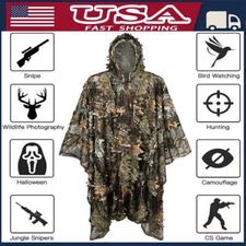 CS Hunting Ghillie Suit 3D Maple Leaf Stealth Cloak Bionic Camouflage Poncho