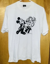 1986 Screen Stars Best, MICKEY MOUSE w Film Reel, White Cotton Blend T-Shirt, XL