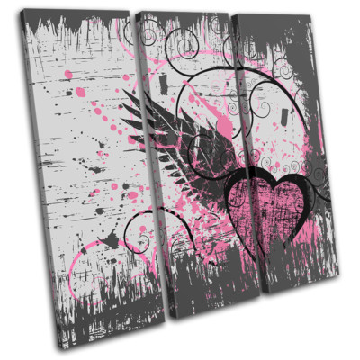 Abstract Grunge Vector Love TREBLE Leinwand Kunst Bild drucken