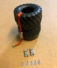 Two 3D Resin Ratchet Straps w/ 20" Material & Hooks 1/18 Truck Tie Down Cargo