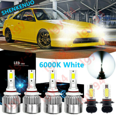 For Acura Integra 1994-1997 - 6PC LED Headlight Bulb High Low Beam+ Fog Light C6