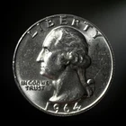 1964-D Washington Quarter BU 90% Silver Brilliant Uncirculated Denver