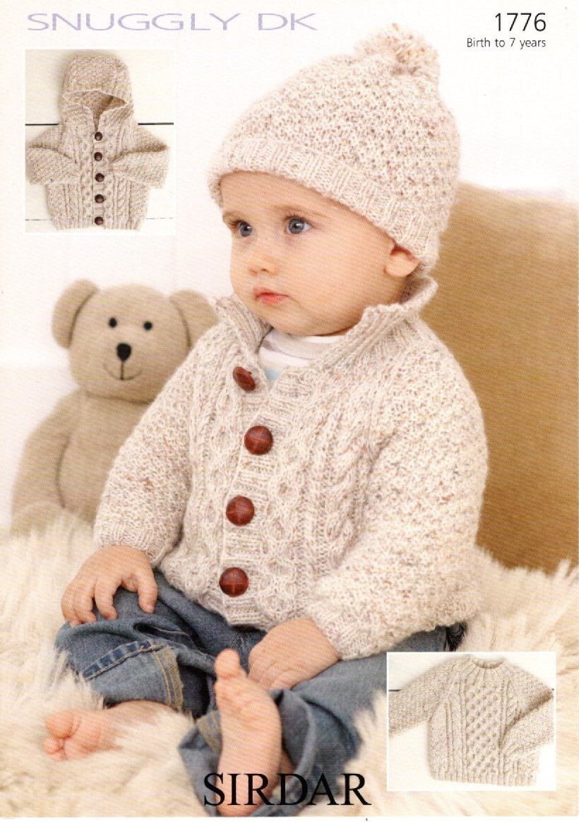 Sirdar Snuggly DK Knitting Pattern - 1776 Boys Sweater, Jackets & Hat