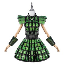 Queen Anne Boleyn Cosplay Costume Women Green Sequined Rivet Dress Musical Set