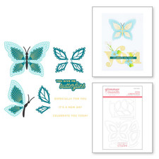 New! Spellbinders STITCHED GLIMMER BUTTERFLIES HOT FOIL PLATE & DIE SET