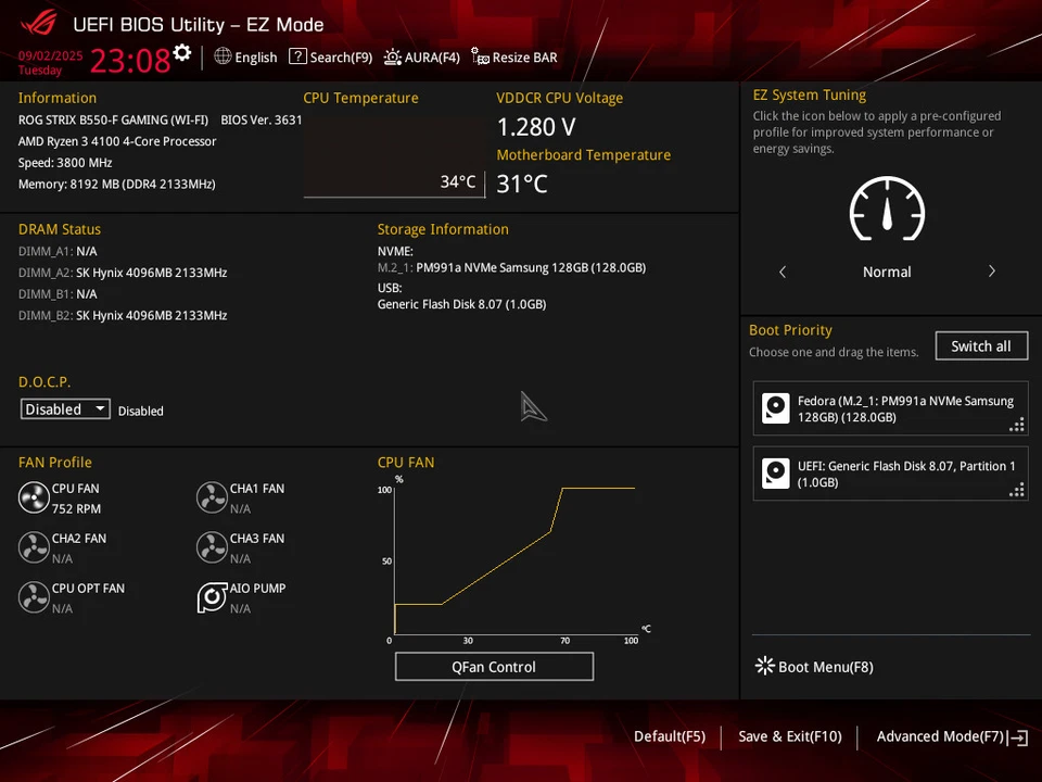 CPU+Motherboard+RAM Combo: ASUS ROG STRIX B550-F GAMING (WI-FI)+Ryzen 3 4100+8GB - Image 2 of 4