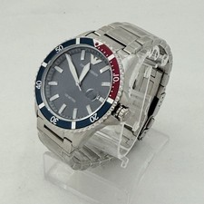 B-Ware | Emporio Armani AR11339 Herrenuhr 42mm Diver 10atm Edelstahl Silbern Bla