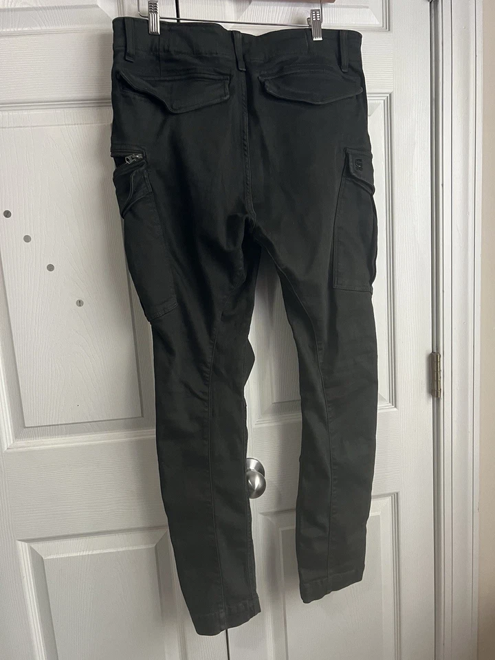G-Star Raw Dark Olive Green Rovic Zip 3D Straight Tapered Cargo Pants Mens 34 - Image 4 of 4