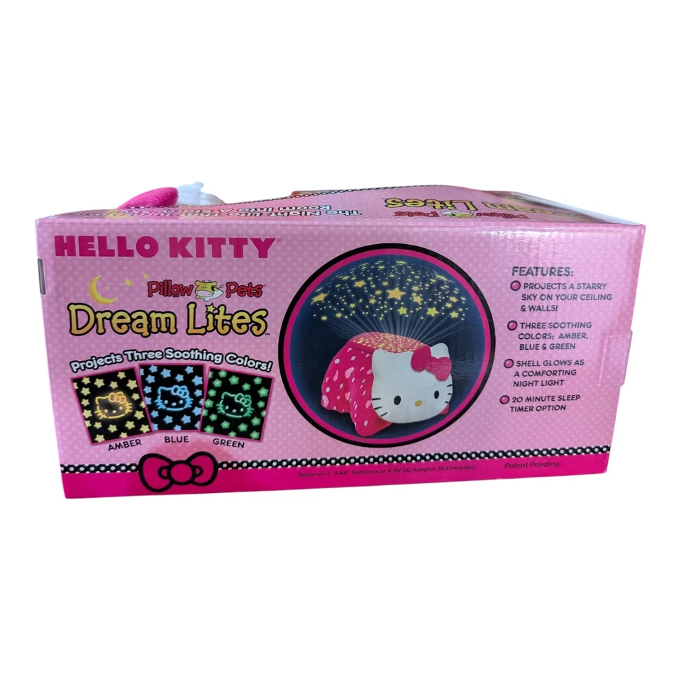 Hello Kitty Pillow Pets Dream Lites Pelúcia Luz Noturna Ano 2013 Rosa Sanrio RARO - Imagem 2 de 2