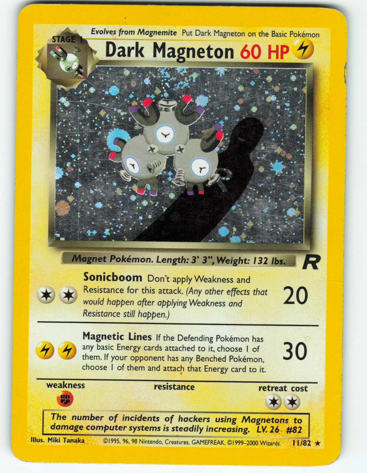 Dark Magneton - Holo - 11/82 Team Rocket - Pokémon TCG - 2000