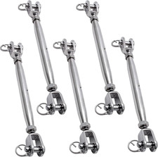 5 PCS Stainless Steel Jaw And Jaw Turnbuckles Heavy Duty Cable Tensioner