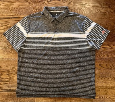 Adidas Polo Shirt Men s 3XL Black White Stripe Stretch Performance Golf Preppy