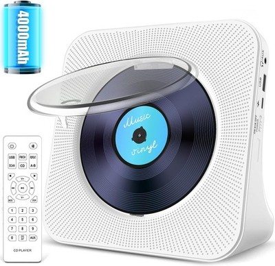 Tragbarer CD-Player Bluetooth   4000mAh, HiFi, Remote   gebraucht/defekt Klappe