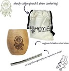 Full SET Yerba Mate Carob Cup Gourd + Handmade Straw + 1lb Organic Yerba Mate