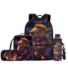 Capybara Backpack for Girls Bag with Lunch Bag Water Bottle Holder and Pencil...