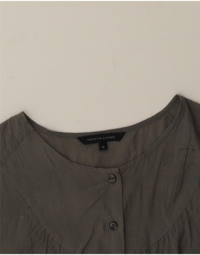 TOMMY HILFIGER Womens Sleeveless Shirt Blouse US 10 Large Grey Silk BX28 - Picture 3 of 3