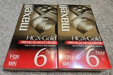 Lot 2 New Sealed Maxell HGX-Gold T-120 Premium High Grade Blank VHS Video Tapes