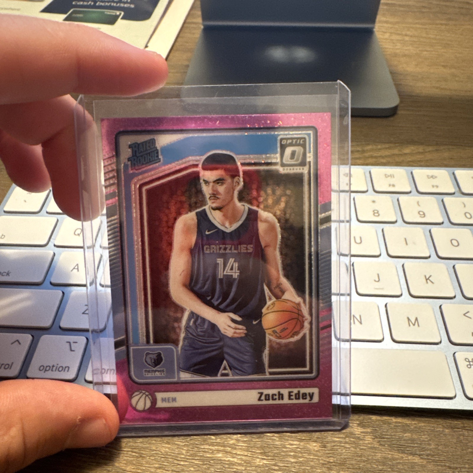 2024-25 DONRUSS OPTIC #288 ZACH EDEY RATED ROOKIE RC PINK GLITTER PRIZM /275 NM+