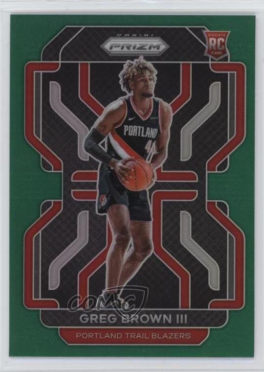 2021-22 Panini Prizm Green Prizm Greg Brown III #291 Rookie RC 04xc