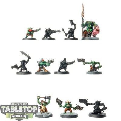 Orks - 11x Ork Gretchin - teilweise bemalt