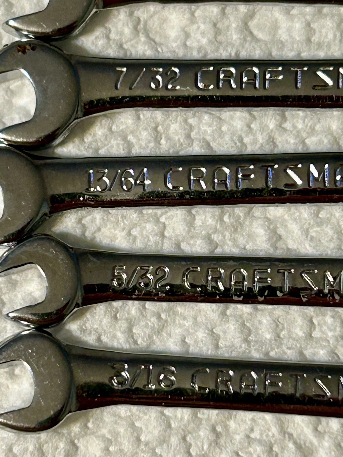 Craftsman Chrome Midget Combo Wrench Set 9 Metric & 9 Standard Made in U.S.A.