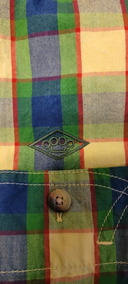 Camisa 10 profundos a cuadros con botones para hombre talla grande multicolor ropa de calle algodón Foto 4 de 4