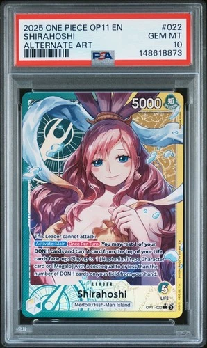 One Piece Shirahoshi Alternate Art OP11-022 PSA 10 Gem Mint