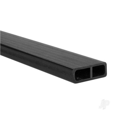 JP 6mm x 16mm 1m Kohlefaser Rechteckrohr, 0,7mm Wand