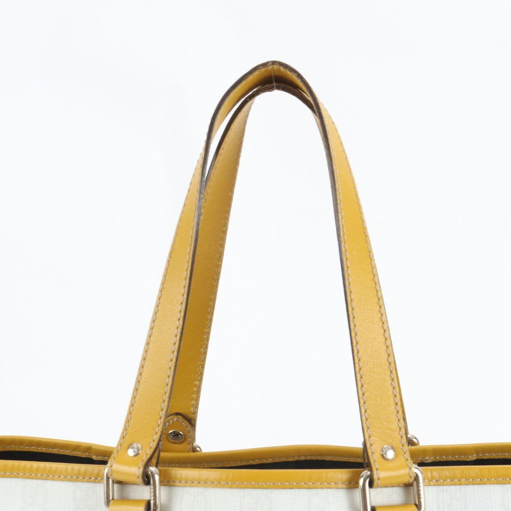 Gucci GG Supreme Leather Tote Bag White Yellow A4 Shoulder Women's Authentic thumbnail 2