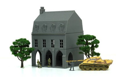 Carentan Medieval Arcades Building C | 1/32 (54mm) 1/56 (28mm) Diorama Terrain