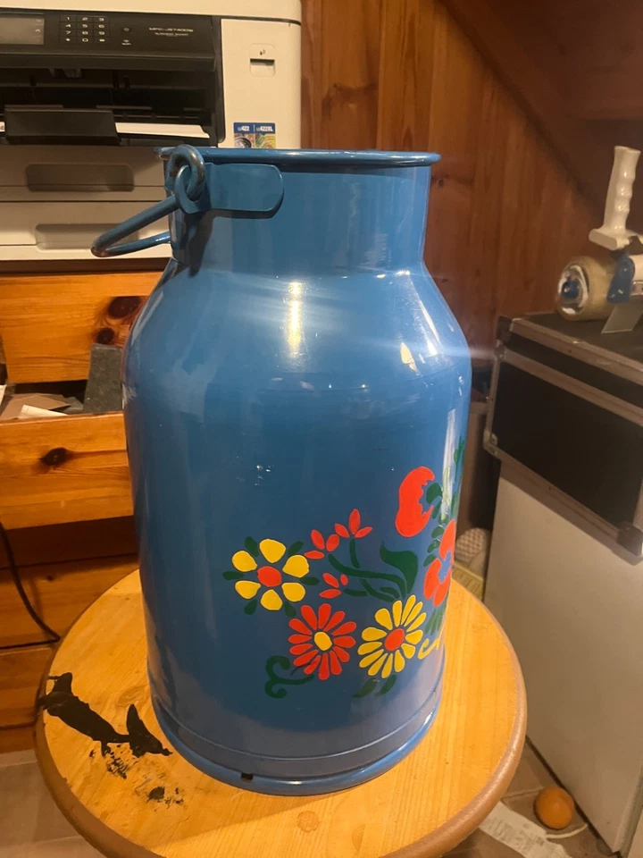 1970er Original Allgäuer Milchkanne 25l handbemalt Kunsthandwerk mit Zertifikat - Bild 2 von 4