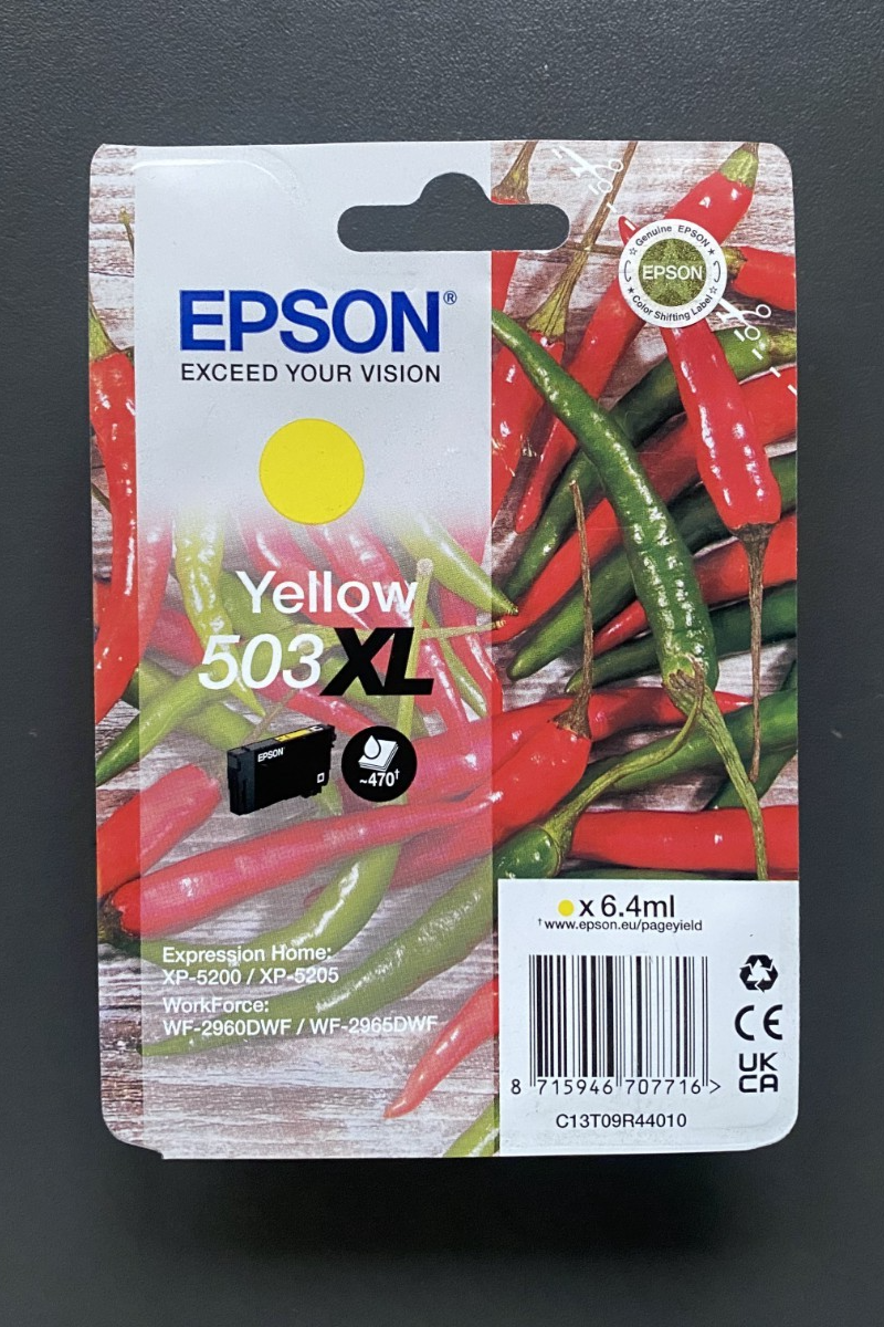 Epson 503XL Chillies, Genuine Yellow Ink Cartridge - Image 2
