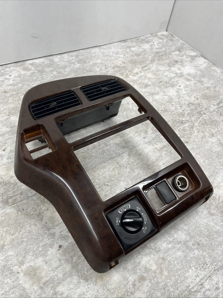 Infiniti QX4 1997-2000 radio bisel tablero central molduras ventilaciones grano de madera con 4x4 Foto 3 de 4