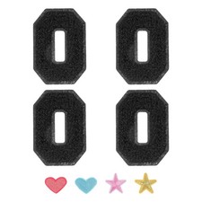 4pcs Iron on Letter Patch Chenille Letter Patches Alphabet Stickers, Black, O