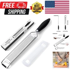 304 Stainless Steel Citrus Grater with Safety Cover - Easy Clean Design