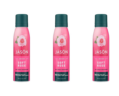 Jason Dry Spray Deodorant Delicate Soft Rose 3 Pack Freshness Bundle