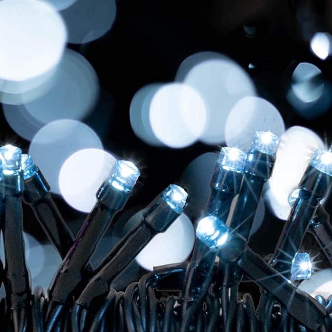 Солнечные гирлянды Touch Of ECO на солнечных батареях, 125 светодиодов, 68 Футов, устойчивые к атмосферным воздействиям - Холодный белый