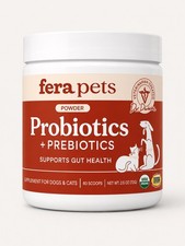 Fera Pets Probiotics for Dogs  Cats with Prebiotics 60 Scoops EXP 01/2028
