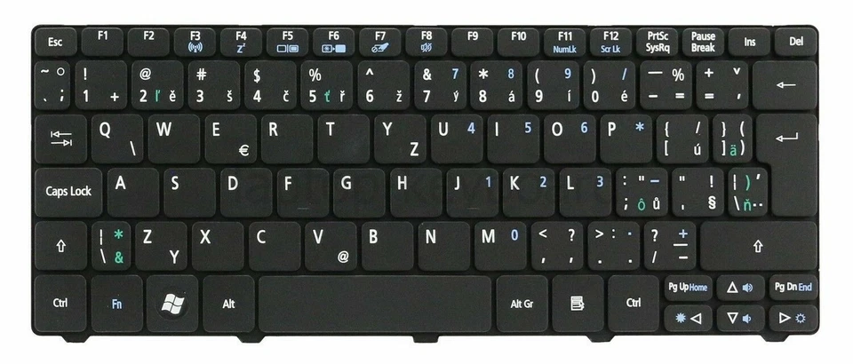 Teclado checo eslovaco ACER ASPIRE ONE D255 D260 521 532 533 LT21 LT22 / AC66-CZ Foto 2 de 3