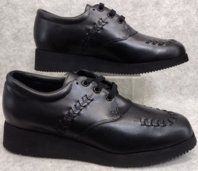 Drew Bounce II Womens Orthopedic Lace up Leather Black Walking Shoe Size 10 D