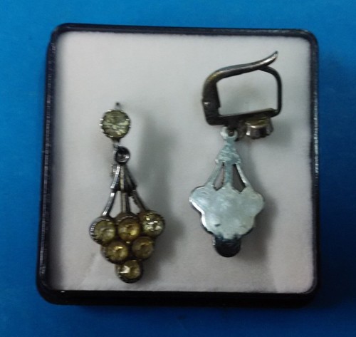 Boucles D'oreilles Vintage Argent Massif Avec Marcassites - Années 1950/1960 - Fermoir Clip