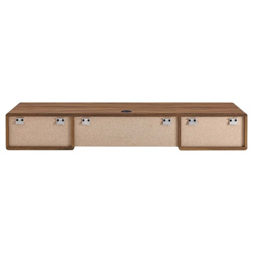 Modway Transmit 60" Wall Mount Wood Office Desk in Walnut White - Picture 4 of 10