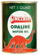 SINCLAIR OPALINE MOTOR OIL RED DINO HEAVY DUTY USA MADE METAL ADVERTISING SIGN