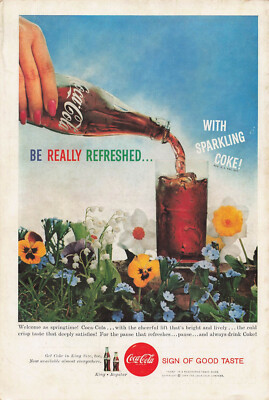 Coca Cola Coke Print Ad Soda Advertising Be Refreshed Flower Spring ...