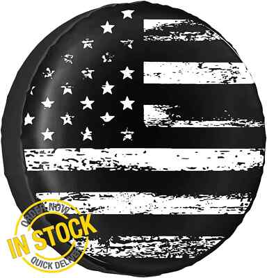 15'' American Flag Spare Tire Cover Fit Jeep Wrangler Rv SUV Truck Travel Trailer