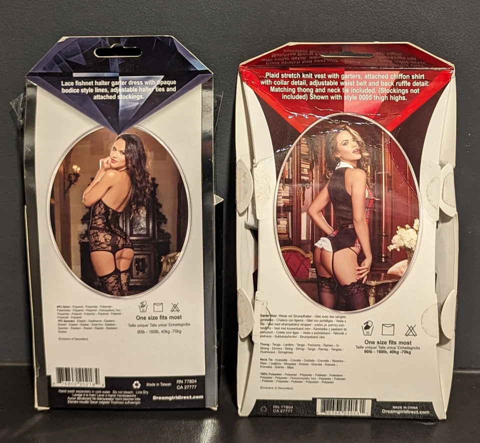 Lote de 2 conjuntos de lencería Dreamgirl - Homeroom Hottie y red de encaje negro - NUEVO Foto 3 de 4