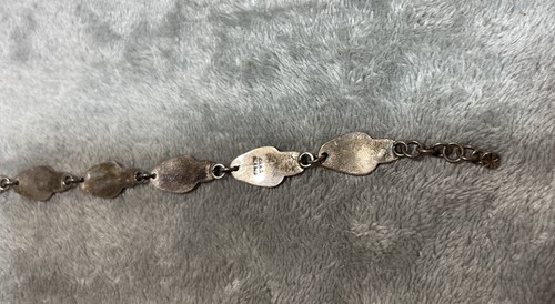 Vintage 925 Sterling Silver Mexico Red & Green Stone 7” Bracelet - Picture 7 of 12